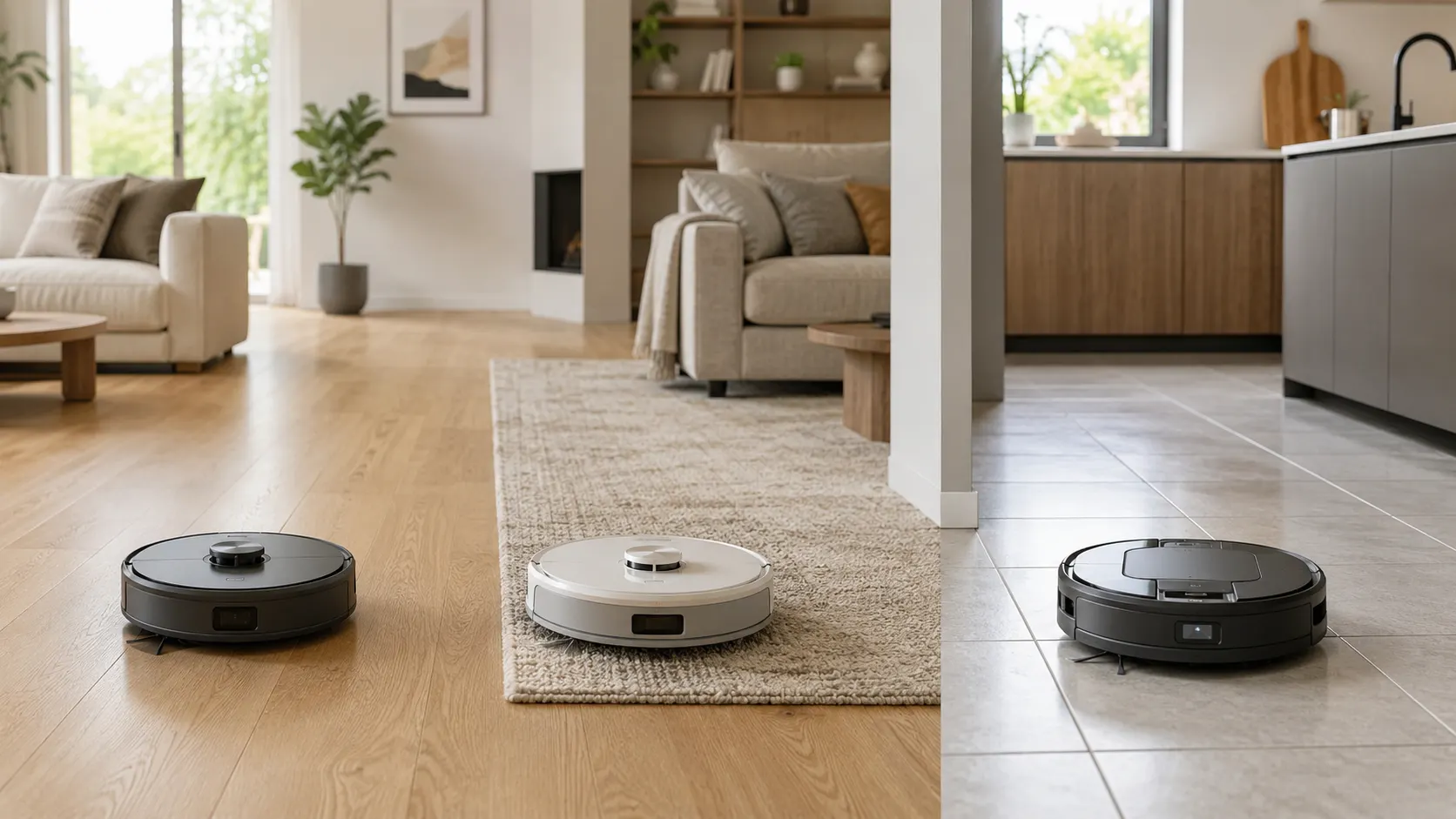 Comparaison de robots aspirateurs laveurs selon les types de sols